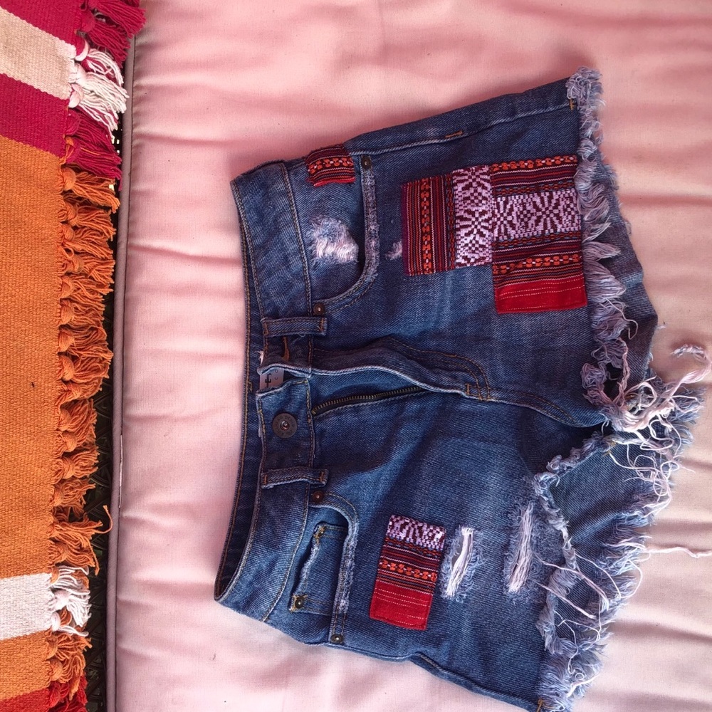 BULLHEAD denim patchwork shorts! mom short style!